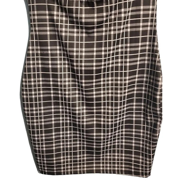 Love Tree Dress Womens Black White Medium Plaid Keyhole Open Back Sheath Fall - Picture 6 of 6